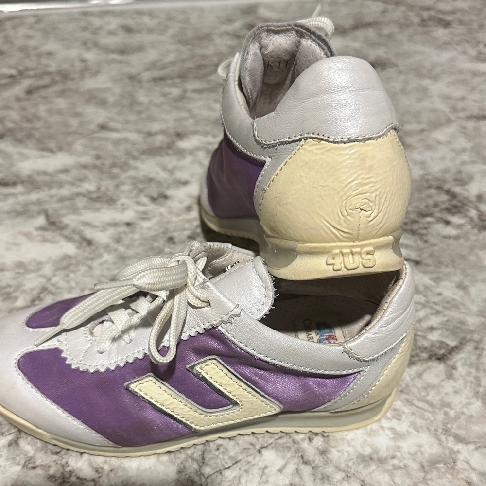Stylish Kids' Purple and Cream Sneakers